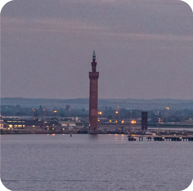Dock Tower shot from the Humber Estuary